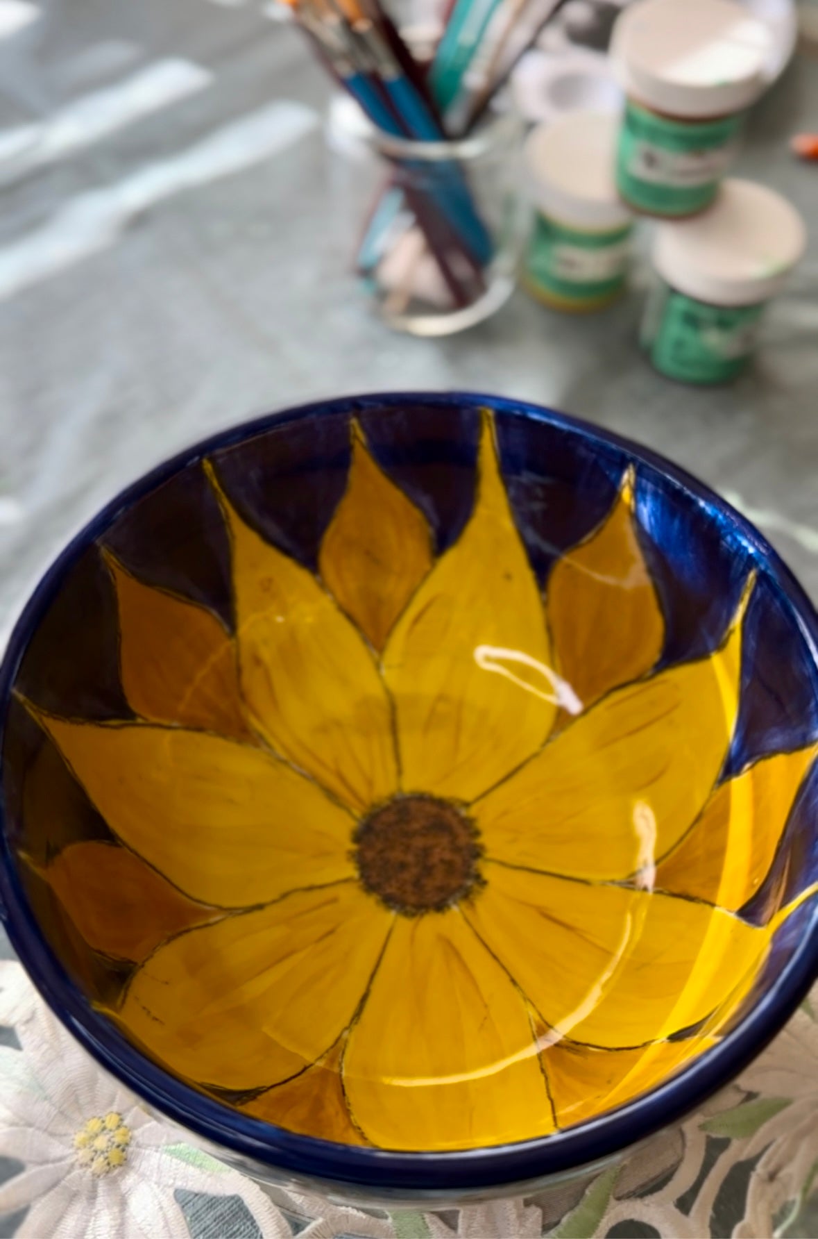 Sunflower Bee Cereal Bowl