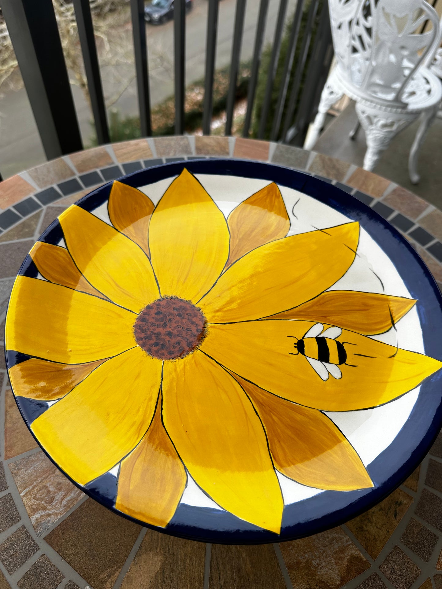 Sunflower Bee Platter