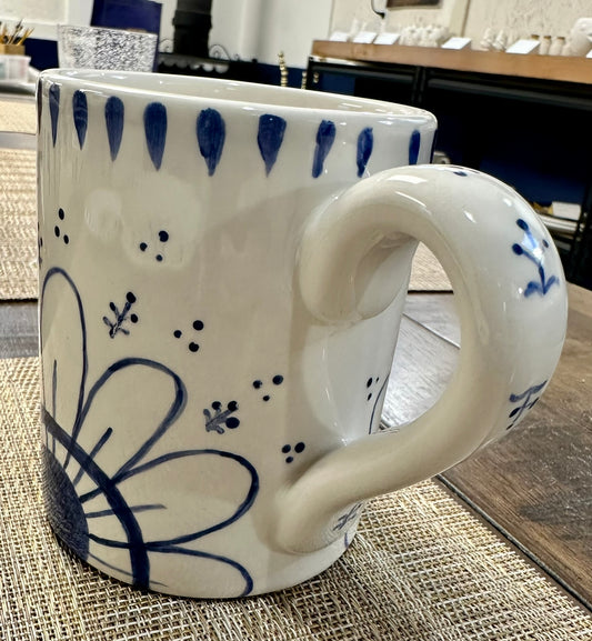 Blue Over White Jumbo Mug